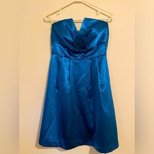 Teal Blue Strapless cocktail dress